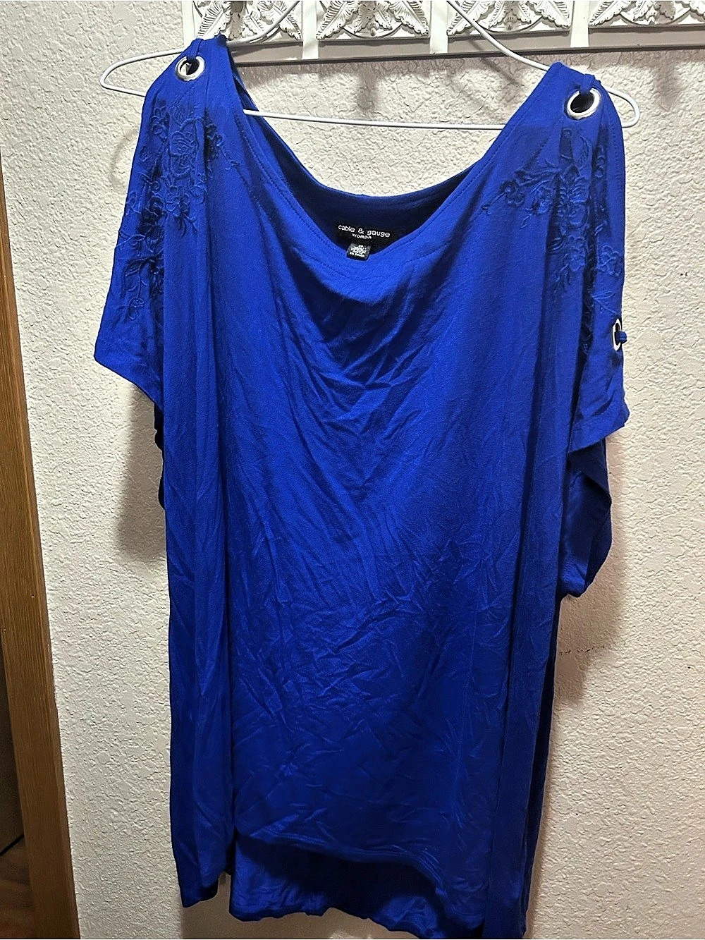 Cable & Gauge Women's Blue Draped Tunic Size 2X